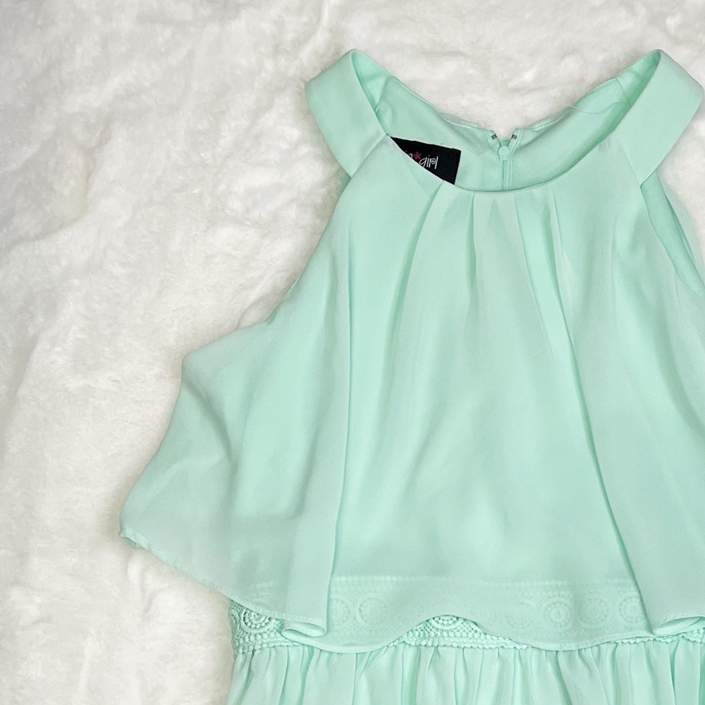 dillards {i.n. girl} sleeveless crochet lace trim popover dress